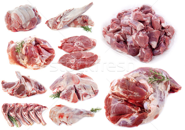 Stock fotó: Bárány · hús · fehér · csoport · főzés · stúdió