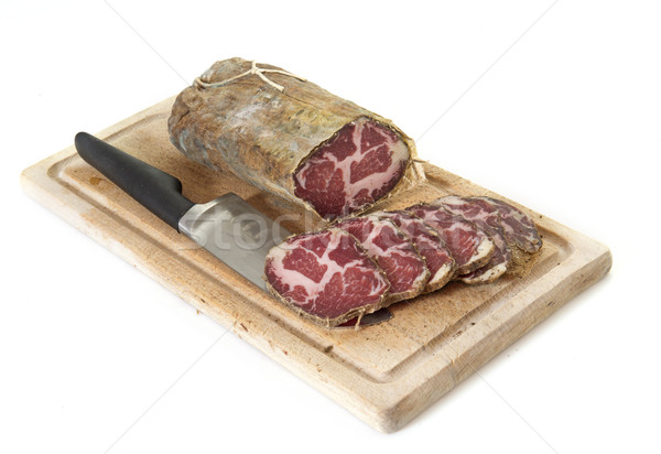 Studio tranche blanche viande isolé fond blanc [[stock_photo]] © cynoclub