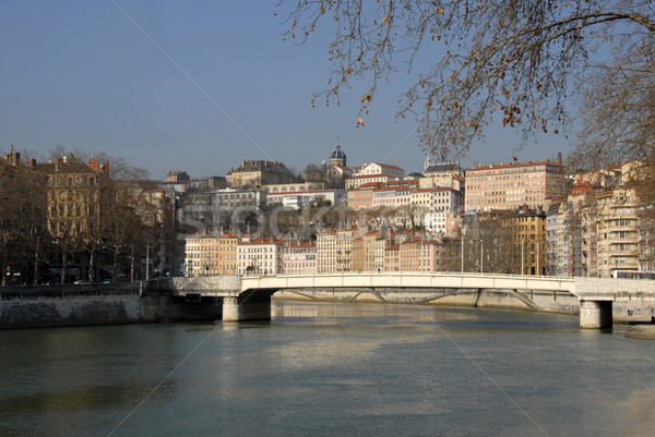 Lyon cityscape ver rio França casa Foto stock © cynoclub