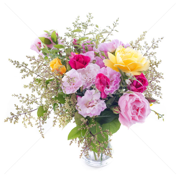 Farbenreich Blumen Haufen weiß rosa Bouquet Stock foto © cynoclub