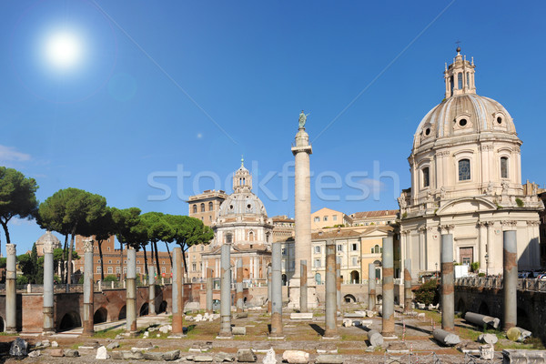 Fórum Roma coluna igreja antigo Foto stock © cynoclub