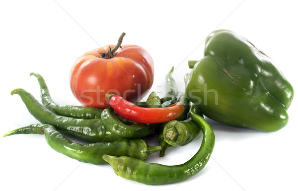 Foto stock: Dulce · pimienta · tomate · blanco · rojo