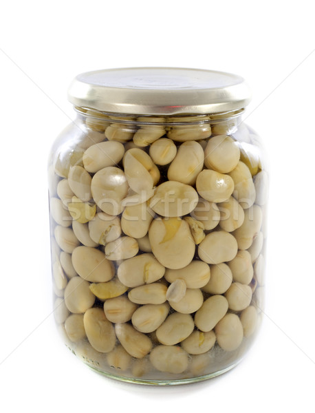Stock photo: bottled preserves of bean