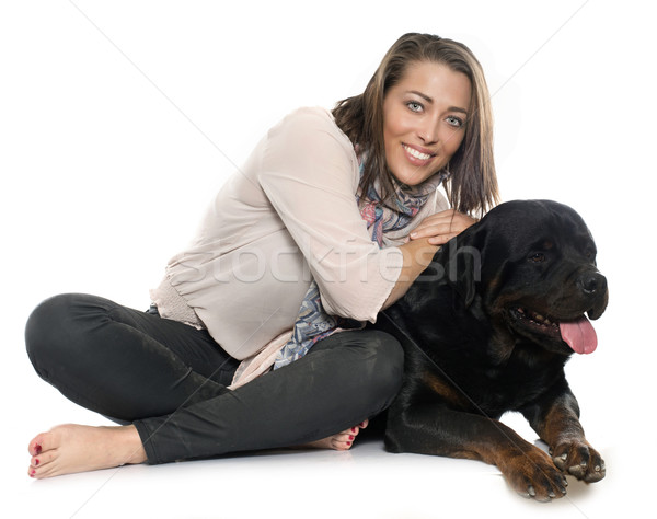 Femme rottweiler blanche noir jeunes animaux [[stock_photo]] © cynoclub