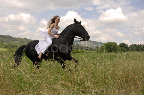 riding wedding woman Stock photo © cynoclub