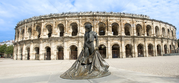 Foto stock: Anfiteatro · romano · arquitetura · cidade · estátua · estádio