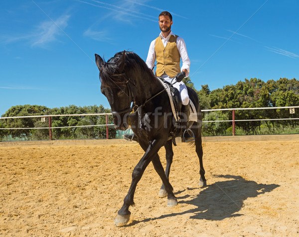 training of riding man Stock photo © cynoclub