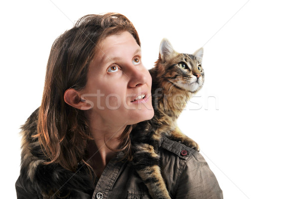norwegian cat and woman Stock photo © cynoclub