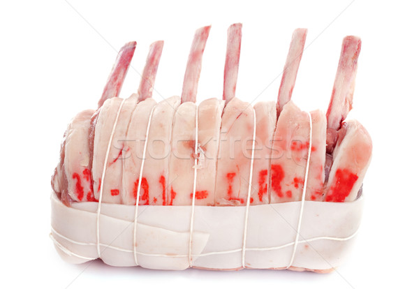 [[stock_photo]]: Agneau · alimentaire · viande · herbe · isolé · fond · blanc