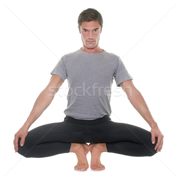 Yoga hombre estudio blanco león formación Foto stock © cynoclub