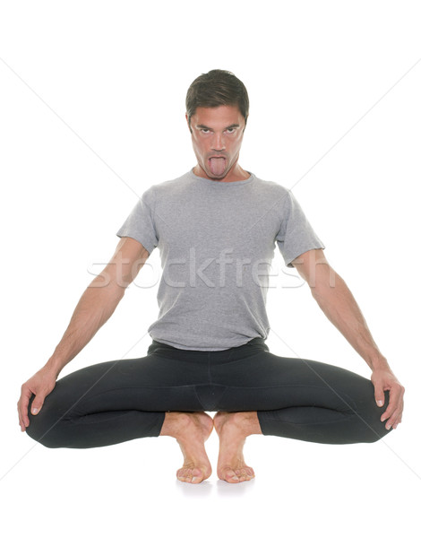 Yoga hombre estudio blanco león formación Foto stock © cynoclub