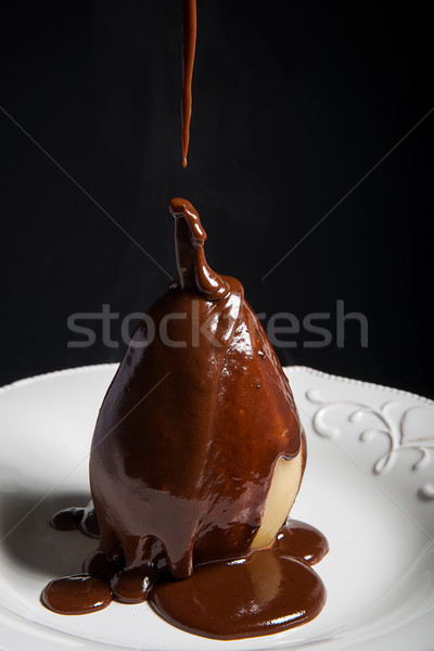 Armut çikolata sos balık sağlık mutfak Stok fotoğraf © cypher0x