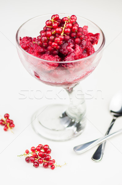 Heerlijk framboos sorbet witte glas voedsel Stockfoto © cypher0x