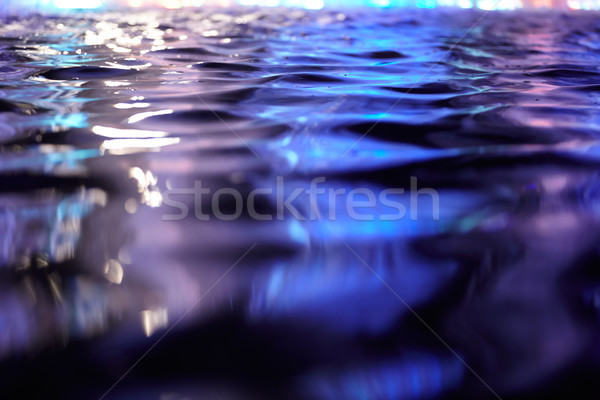 Blau violett Wasseroberfläche Licht Reflexion abstrakten Stock foto © d13