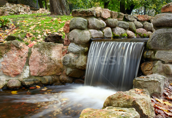 Kaskade Park Langzeitbelichtung Wasser Wald Natur Stock foto © d13