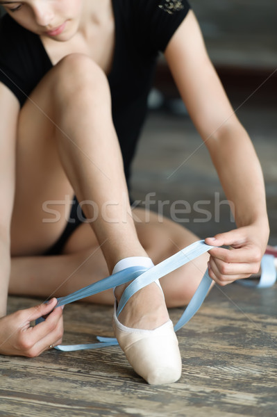 Mädchen Ballettschuhe lange Beine Stock Schuh Tänzerin Stock foto © d13