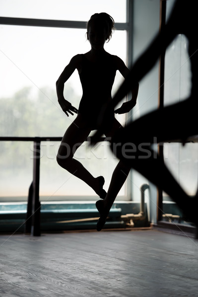 Two ballet dancers doing jumps Stock photo © d13
