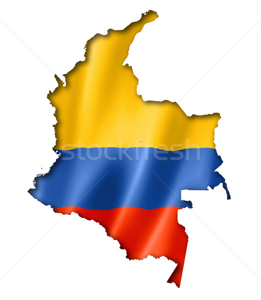Colombian flag map Stock photo © daboost