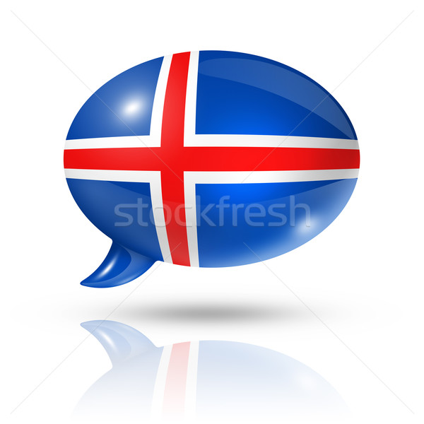 Icelandic flag speech bubble Stock photo © daboost