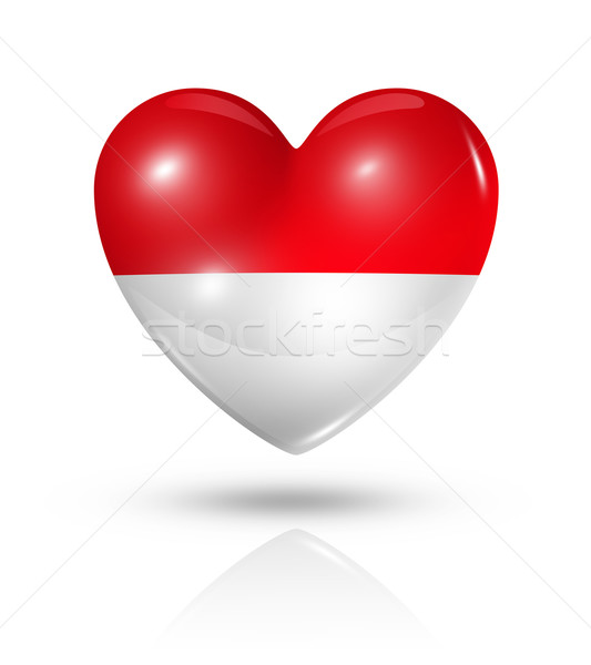 Love Indonesia, heart flag icon Stock photo © daboost