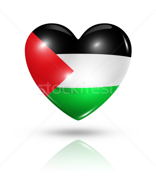 Love Palestine, heart flag icon Stock photo © daboost