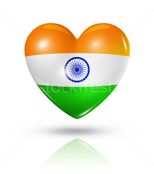 Stock photo: Love India, heart flag icon