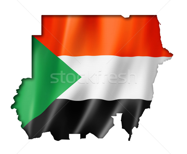 Zdjęcia stock: Sudan · banderą · Pokaż · trójwymiarowy · oddać · odizolowany