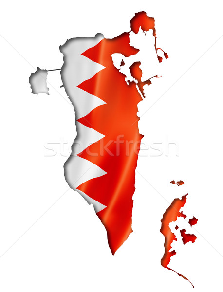 Bahréin bandera mapa tridimensional hacer aislado Foto stock © daboost
