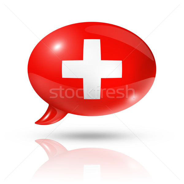 Swiss flag speech bubble Stock photo © daboost