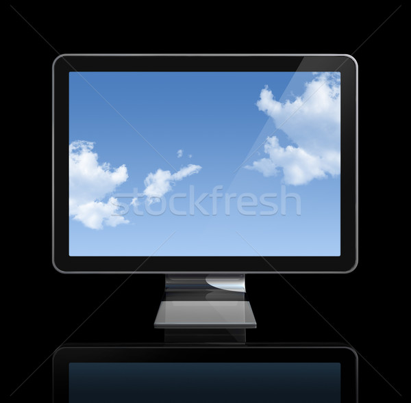 3D televizyon ekran yalıtılmış siyah Stok fotoğraf © daboost
