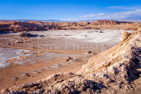 Şili manzara çöl turuncu mavi Stok fotoğraf © daboost