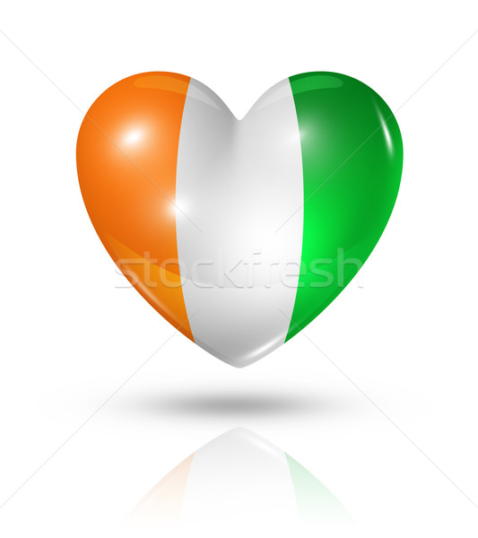 Love Ivory Coast, heart flag icon Stock photo © daboost