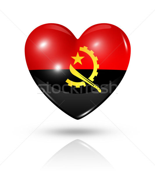 Amour Angola coeur pavillon icône symbole [[stock_photo]] © daboost