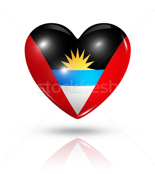 Love Antigua and Barbuda, heart flag icon Stock photo © daboost