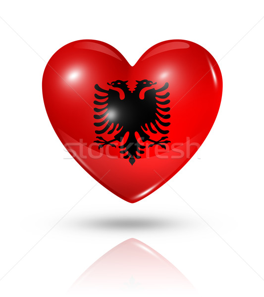 Amor Albânia coração bandeira ícone símbolo Foto stock © daboost