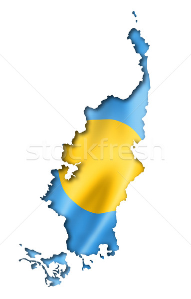 Palau bandera mapa tridimensional hacer aislado Foto stock © daboost