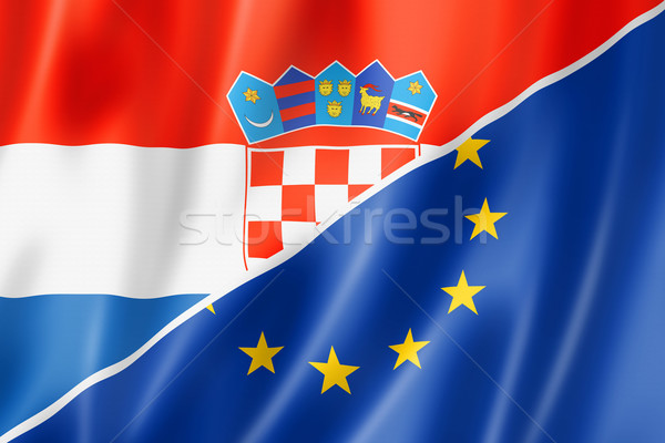 Croatia and Europe flag Stock photo © daboost