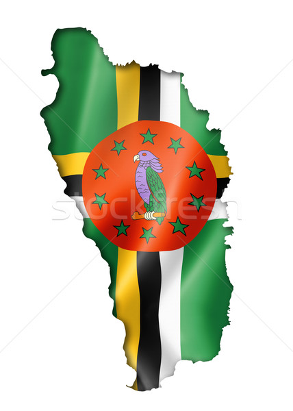 Dominica bandeira mapa tridimensional tornar isolado Foto stock © daboost