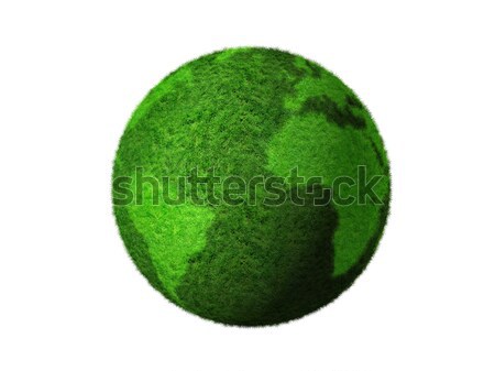 Foto d'archivio: 3D · erba · verde · mondo · erba · terra · isolato