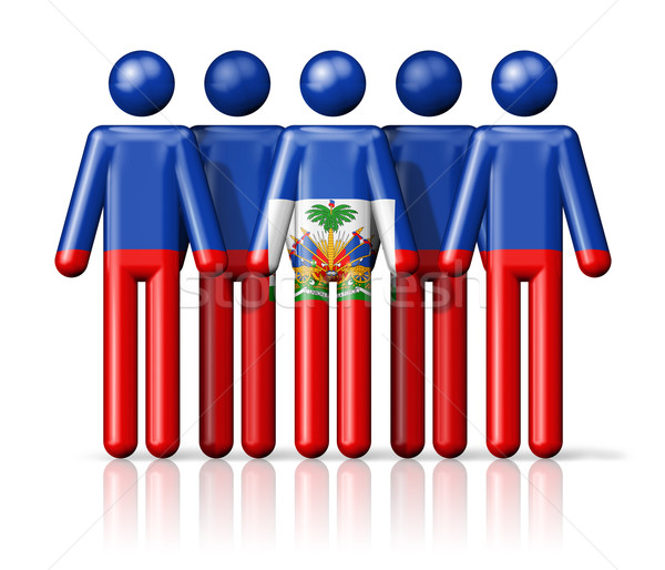 Flag of Haiti on stick figure Stock photo © daboost