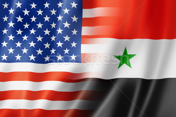 USA Siria bandiera mista tridimensionale Foto d'archivio © daboost