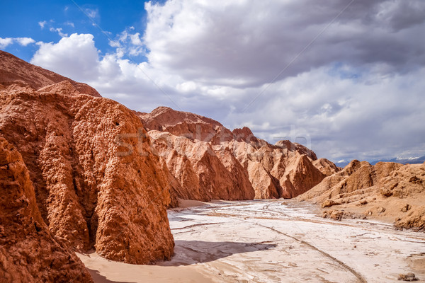 La Chili landschap woestijn Blauw Rood Stockfoto © daboost