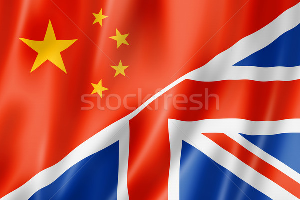 Cina bandiera mista Regno Unito tridimensionale Foto d'archivio © daboost