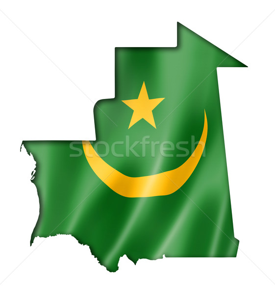 Mauritania pavilion hartă face izolat Imagine de stoc © daboost