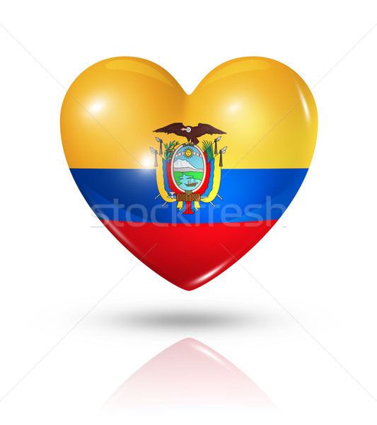 Love Ecuador, heart flag icon Stock photo © daboost