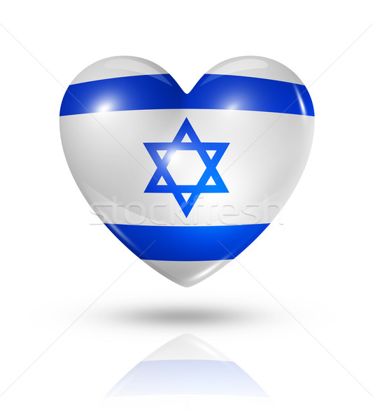 Sevmek İsrail kalp bayrak ikon simge Stok fotoğraf © daboost