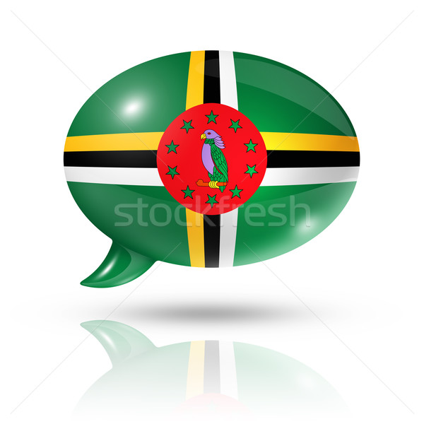 Bandeira balão de fala tridimensional Dominica isolado branco Foto stock © daboost