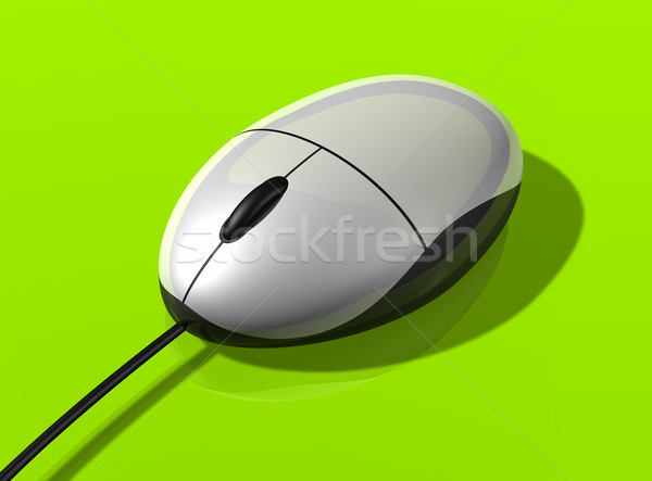 Mouse de computador 3D branco isolado verde computador Foto stock © daboost