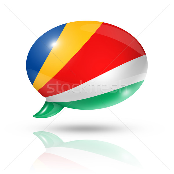 Seychellen vlag tekstballon geïsoleerd witte Stockfoto © daboost