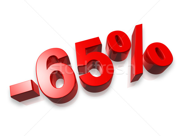 Zestig vijf procent 3D aantal geïsoleerd Stockfoto © daboost